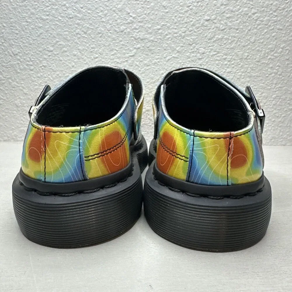 Dr Martens Isham Genix Nappa Reclaimed Thermal Map Leather Slingback Mule M6/W7